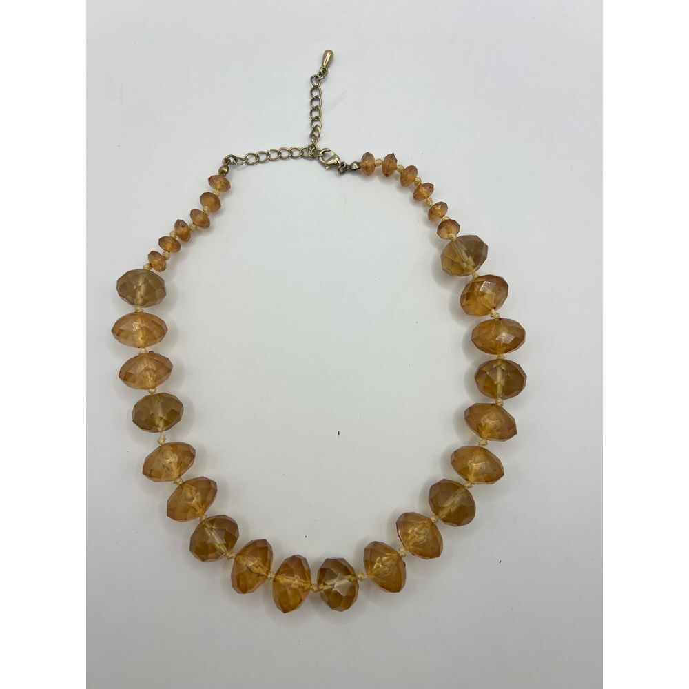 Faceted Vintage Beaded Statement Necklace Adjustable Length Cottage Core Boho